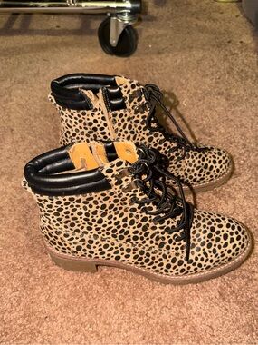 Leopard print boots